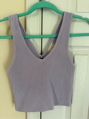 Altar’d State Ribbed V-Neck Crop Tank Top